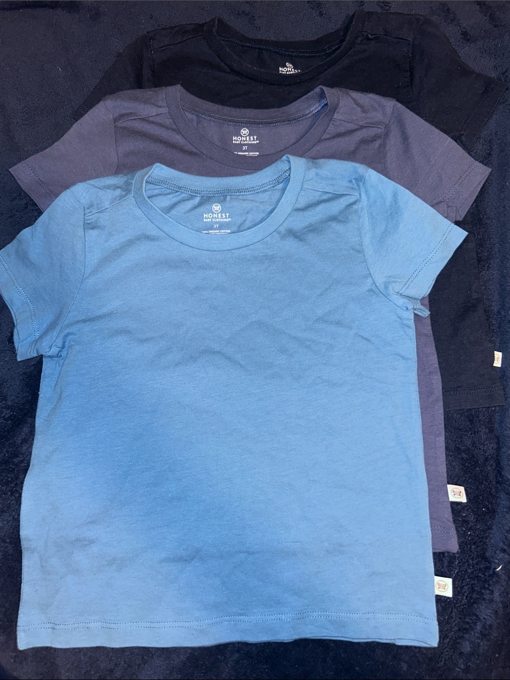 The Honest Company Kids Short-Sleeve Tee 3-Pack - Light Blue, Navy & Black